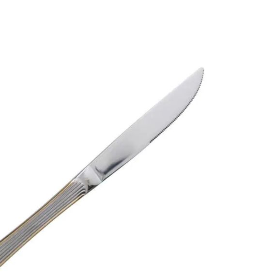 Набор столовых ножей 6 штук ножи сервировочные из нержавеющей стали 22.5 см Серебро с золотой обводкой HP-20-30 | Зображення 1