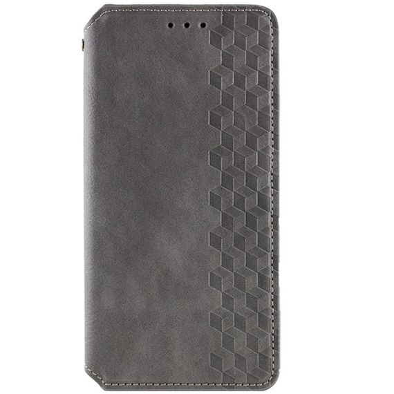 Шкіряний чохол-книжка GETMAN Cubic (PU) для Xiaomi Redmi Note 13 4G Сірий