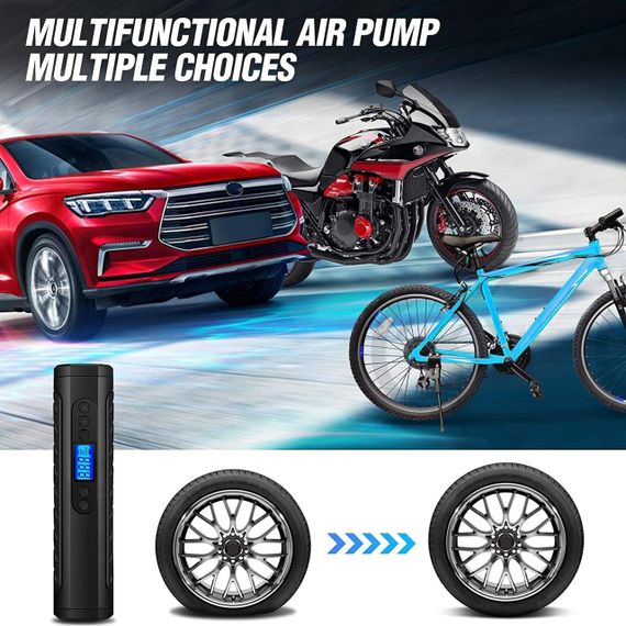 Насос автомобільний, повітряний Nwouiay — 12 В електричний цифровий компресор | Зображення 7
