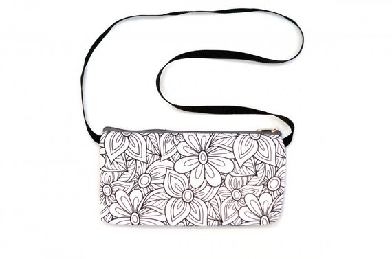 Сумка раскраска 4Profi "Цветы" серо-белая 23792