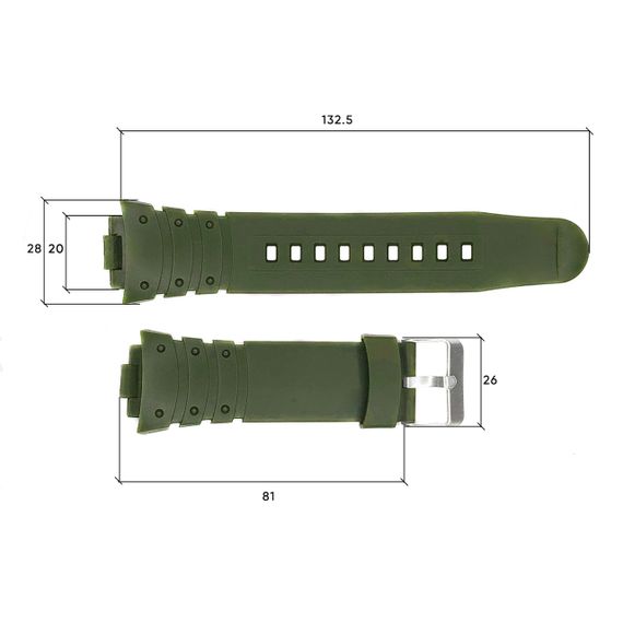 Ремешок для часов Skmei 1068/1301/1231/1560/1820AG Army Green | Зображення 2