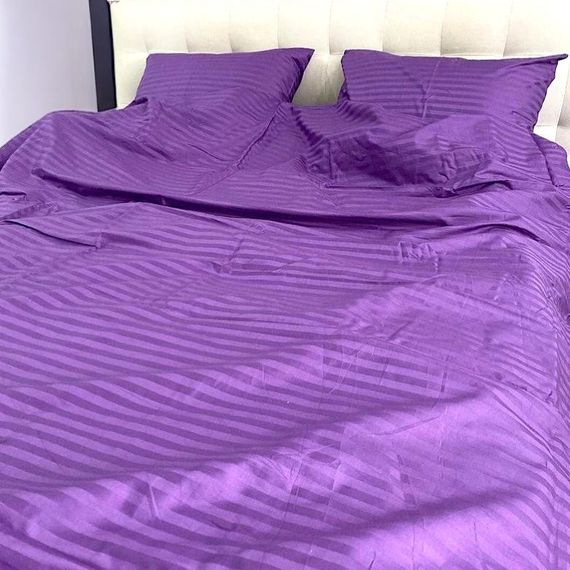 Комплект постельного белья двоспальный MakSon Elegant Purple, страйп-сатин, 100% хлопок (019-1175210С) | Зображення 3
