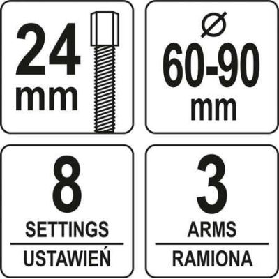 Автомобильный съемник Yato шківів універсальний 60-90 мм (YT-06340) | Зображення 2