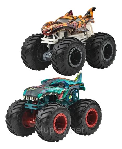 Подарочный набор 2 монстр-трака - акула и динозавр - Hot Wheels Great Bite vs Rageasaur | Зображення 2
