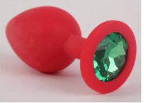 Анальний корок, Red Silicone, Emerald S sexstyle