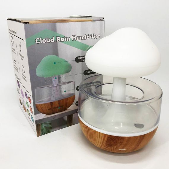Нічник-зволожувач з ефектом дощу Cloud Rain Humidifier, Аромадіфузор зволожувач повітря для дому | Зображення 7