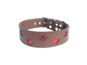 Шкіряний нашийник для собак Brown Heart коричневий