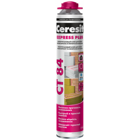 Полиуретановый клей для пенополистирола и минеральной ваты Ceresit CT 84 Express Plus