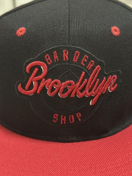 Кепка снепбек (Snapback)  Brooklyn Barber Shop  Чорний з червоним 56-61р (9033) | Зображення 2