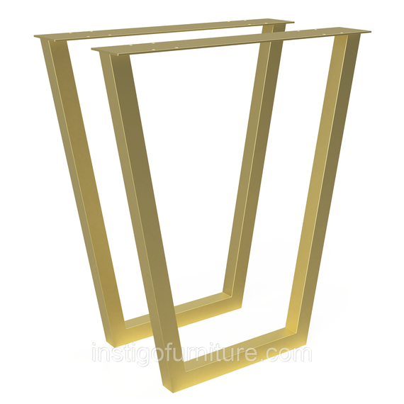 Комплект опор для столу з металу 630×100mm, H=730mm (профільна труба: 40x40mm) Золото