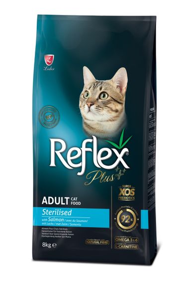 Корм Reflex Plus Cat Adult Sterilised Salmon сухой с лососем для стерилизованных котов 8 кг
