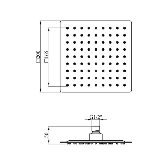 Лійка для верхнього душу Kroner KRP Edelstahl Kubus - ESG720-20 (CV031737) | Зображення 1