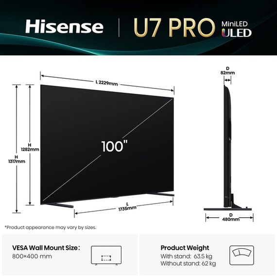 LED-телевізор Hisense 100U7Q PRO | Зображення 2