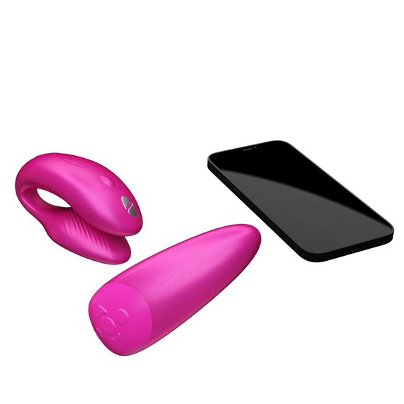 Смарт-вібратор для пар We-Vibe Chorus Cosmic Pink, сенсорне керування вібраціями стисненням пульта | Зображення 4