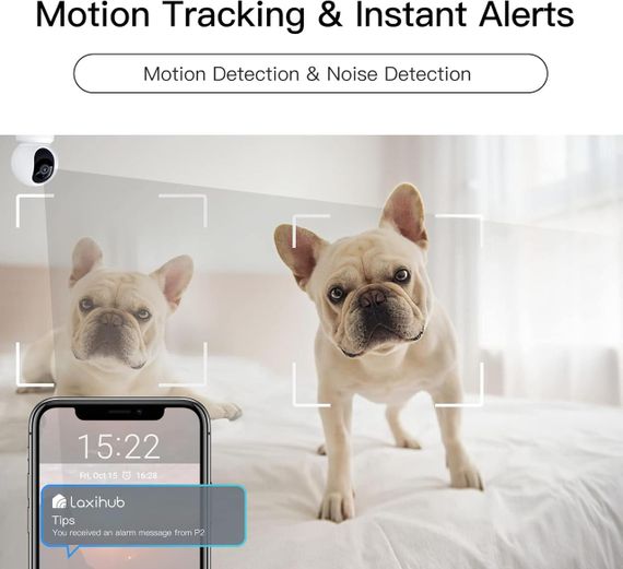 Камера видеонаблюдения с обзором 360° 2K и приложением для телефона, внутренняя камера б | Зображення 2