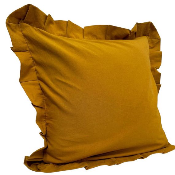 Наволочка декоративна з рюшами Stonewash Mustard SoundSleep 45х45 см | Зображення 3