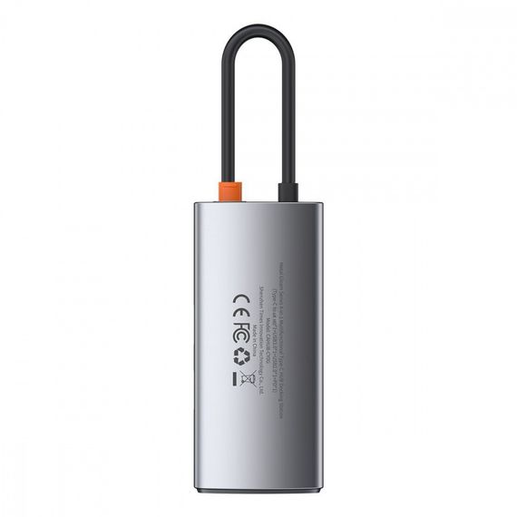 USB-Хаб Baseus Metal Gleam Series 4-in-1 Type-C gray | Зображення 2