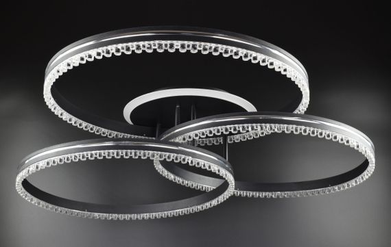 Люстра світлодіодна стельова LED світильник для квартири на стелю лед з пультом 26539 Чорний 17х81х81 см.