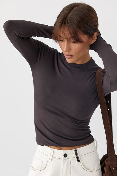 Однотонний еластичний лонг - темно-коричневий цвет, M (є розміри) | Зображення 4