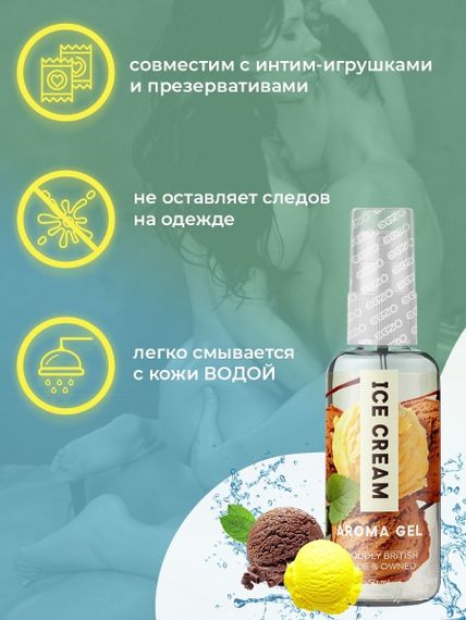 Оральний гель-лубрикант EGZO AROMA GEL - Ice Cream, 50 мл Sex Aura | Зображення 2