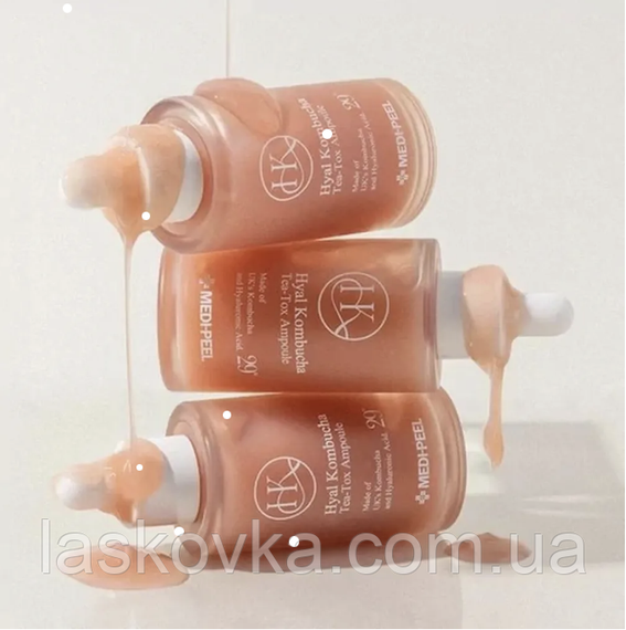 Зволожуюча сироватка для підвищення еластичності шкіри Medi-Peel Hyal Kombucha Tea-Tox Ampoule, 50 мл | Зображення 1