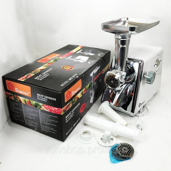 М'ясорубки надійні Domotec, Електрична м'ясорубка з додатковими насадками 'ясорубки для ковбасок NU-94 | Зображення 5