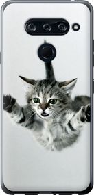 Чехол на LG V40 ThinQ Летящий котёнок "2322u-1577-17620"