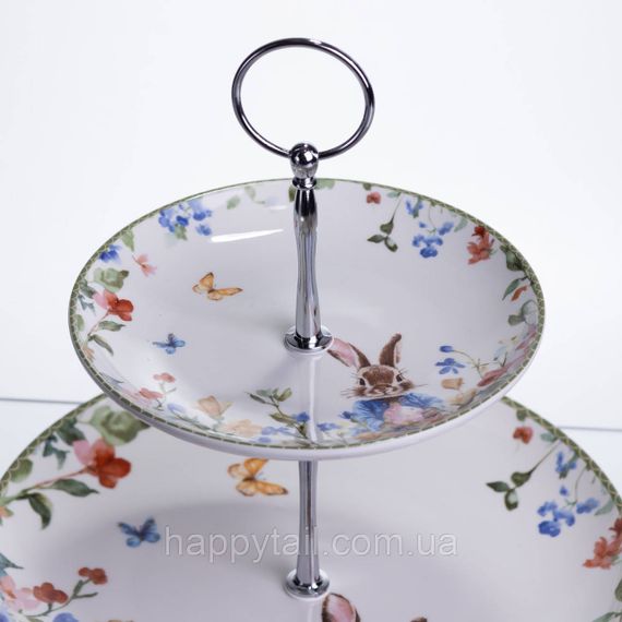 Етажерка Garden Rabbits порцелянова для фруктів та десертів 23*24 см HP-7323-6 | Зображення 4