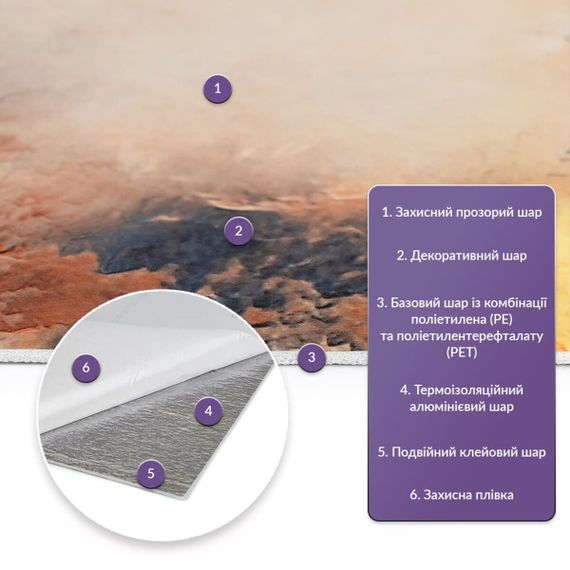 Самоклеюча стінова PET плитка у рулоні 600*3000*2mm (D) SW-00002426 | Зображення 1