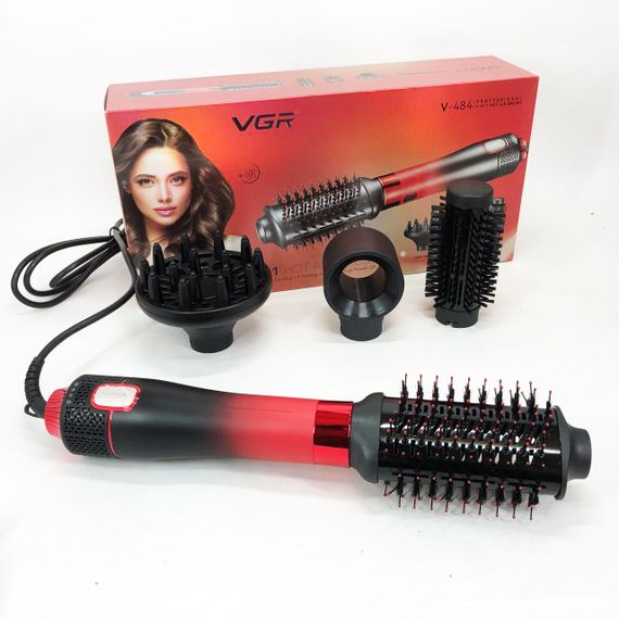 Фен-щітка стайлер VGR V-484 4 в 1. Колір: червоний | Зображення 3