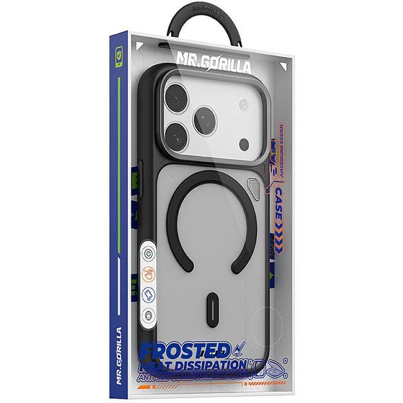 TPU+PC чохол Blueo Frosted Heat Dissipation Stand with MagSafe для Apple iPhone 17 Pro Max (6.9") Чорний | Зображення 3