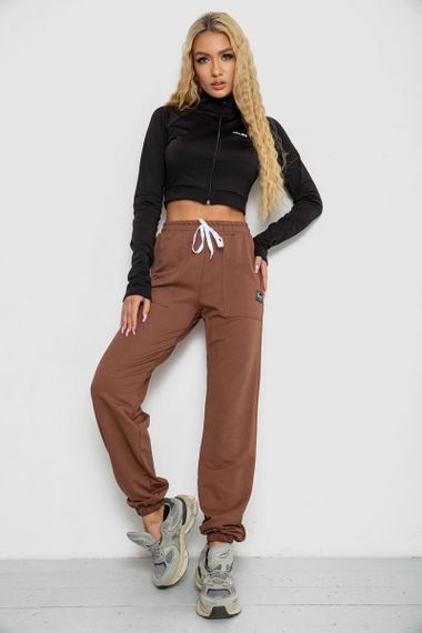 Спортивні штани жіночі, колір темно-бежевий, 247R4670 | Зображення 1