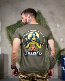 Тактична потоотвідна футболка Medic oliva РП7347