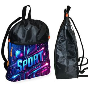 Рюкзак-мешок для обуви,спортивной формы Sport детская сумка для сменки с расширителем (01425)