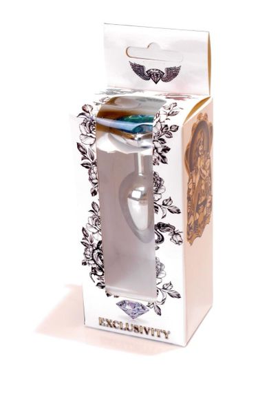 Анальна пробка - Jewellery Silver Heart Plug Light Blue sexstyle | Зображення 7