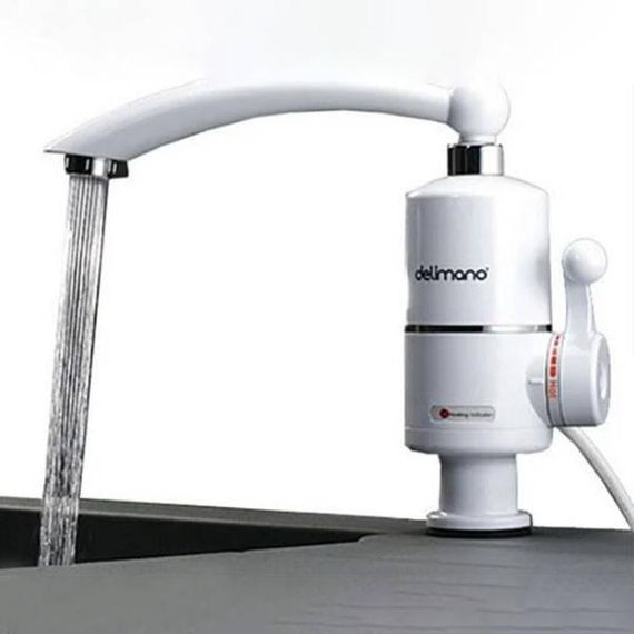 Проточный водонагреватель бойлер кран с боковым подключением w-60 Белый