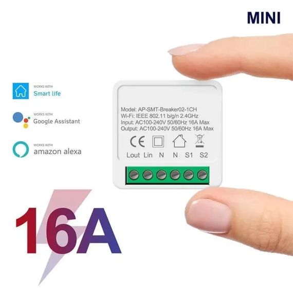 Умное wi-fi релле Smart Home 16A Беспроводной выключатель WiFi Smart Switch 16A