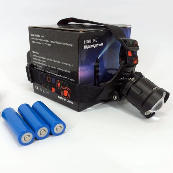 Мощный аккумуляторный налобный фонарик, Фонарь на голову для туристов, Налобный тактический фонари LG-74 | Зображення 1