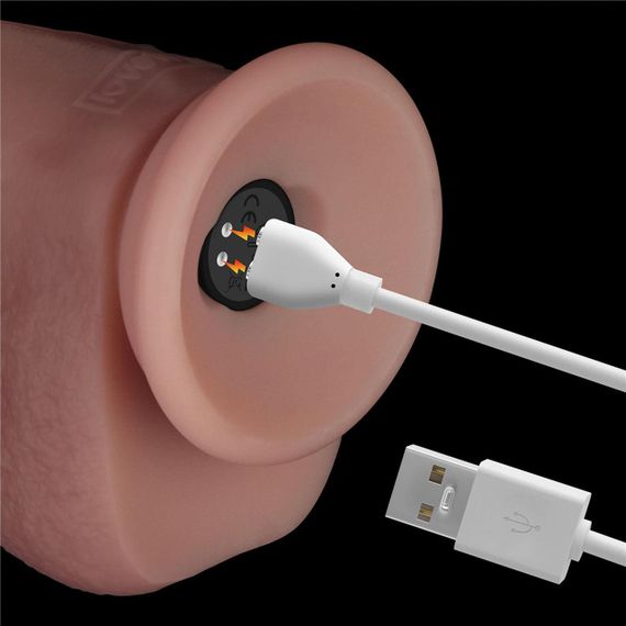 Реалістичний вібратор - Vibrating Sliding Skin Pro II Dual Layer Silicone Dong 8" Flesh Sex Aura | Зображення 7