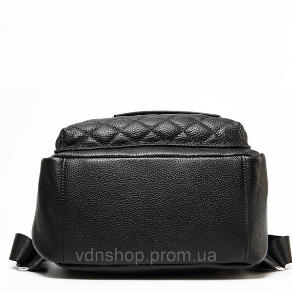 Женский кожаный рюкзак городской 30х23х12, наплечник из натуральной кожи, черный | Зображення 3