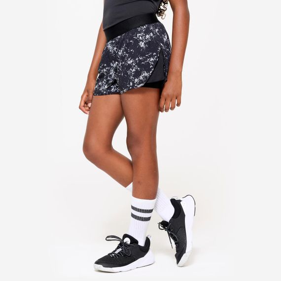 Шорти дитячі Multisports 2 в 1 чорні/білі - 8-9 р 131-140 см