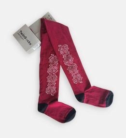 Колготки дитячі TwinSocks для дівчинки квіточки: графіт, вишневий, синій р. 98-104, 110-116, 116-122, 128-134 Вишневий, 140-146 /