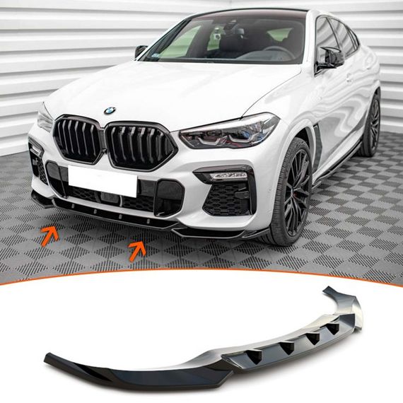 Передний сплиттер DPT V-1 (Для M, Черный Глянец) для BMW X6 G06 2019- гг | Зображення 1