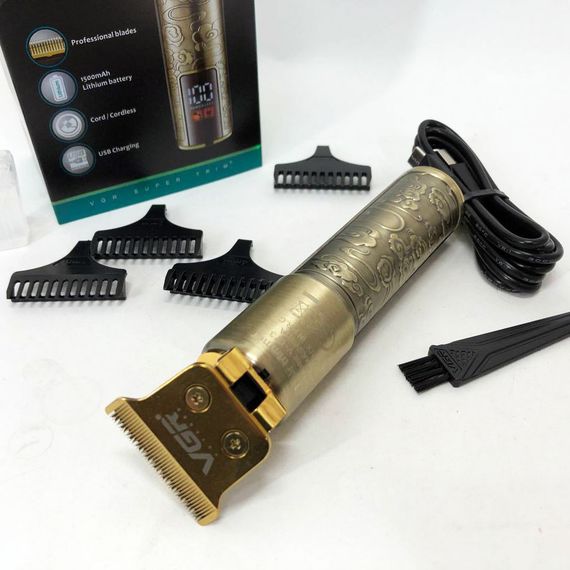 Машинка-тример для стрижки беспроводная VGR V-073, Машинка для стрижки волос с профессиональными ножами WP-87 | Зображення 4