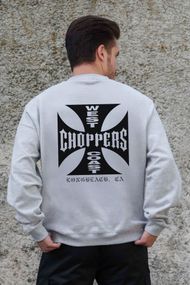 Утеплений оверсайз світшот на флісі з принтом Without Choppers Gray