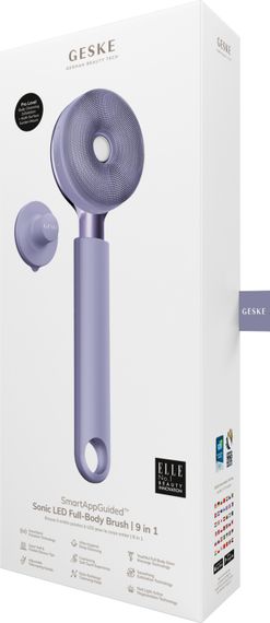 Звукова світлодіодна щітка для всього тіла GESKE Sonic LED Full-Body Brush&Intensive Exfoliator 9в1 purple | Зображення 7