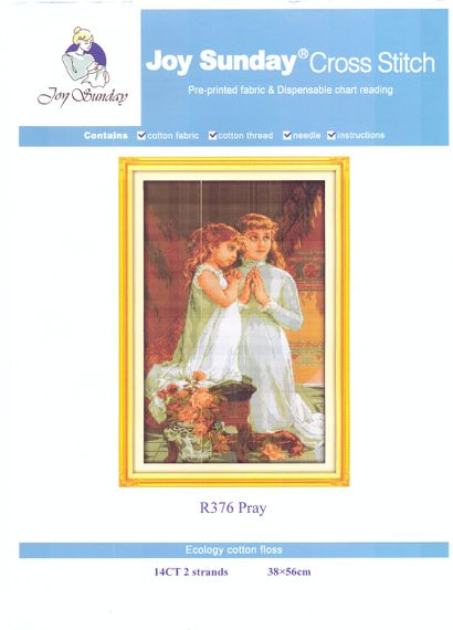 Набір для вишивання за нанесеною на канву схемою "Pray".AIDA 14CT printed, 38*56 см | Зображення 1