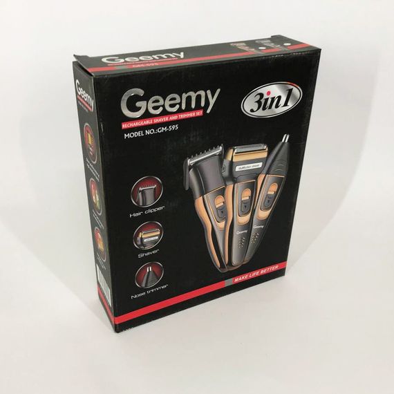 Тример для вусів GEMEI/Geemy GM-595 | Бездротова електробритва Машинка чоловіча RE-164 для гоління | Зображення 9