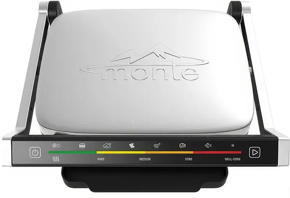 Прижимной гриль с антипригарным покрытием MONTE MT-3307 2000W Электрический контактный гриль 4 уровня прокаливания | Зображення 1