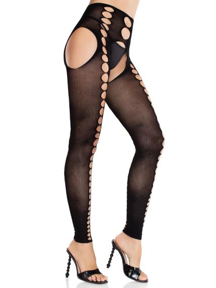 Колготки Leg Avenue Seamless Opaque Footless Suspender Hose One Size Black sexstyle | Зображення 2